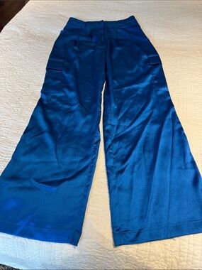 Forever 21 Royal Blue Wide-Leg Cargo Pants